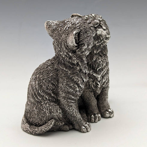 UK Country Artists Two Kittens Sterling Silver Sculpture Figurine